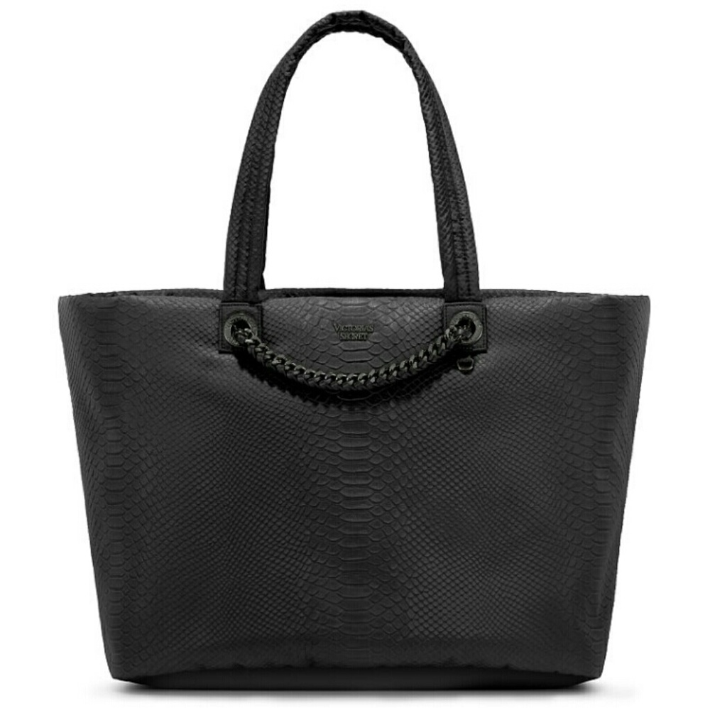 Victoria's Secret black nylon weekender tote